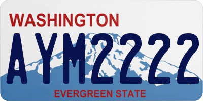 WA license plate AYM2222
