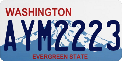 WA license plate AYM2223