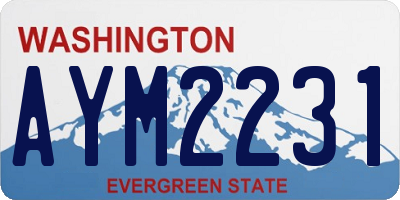 WA license plate AYM2231