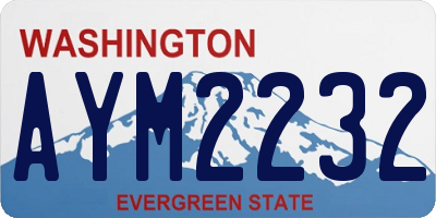 WA license plate AYM2232