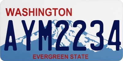 WA license plate AYM2234