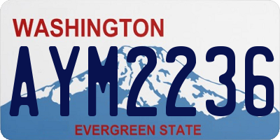WA license plate AYM2236