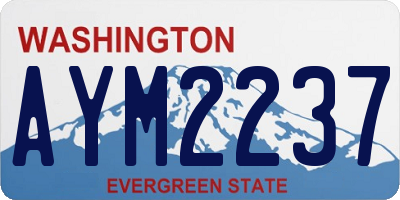 WA license plate AYM2237