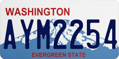 WA license plate AYM2254