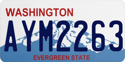 WA license plate AYM2263