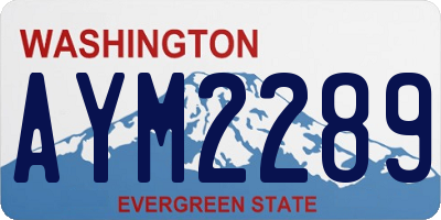 WA license plate AYM2289