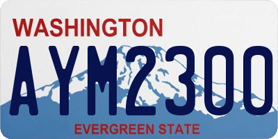 WA license plate AYM2300