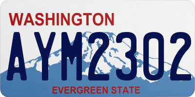 WA license plate AYM2302