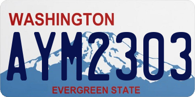 WA license plate AYM2303