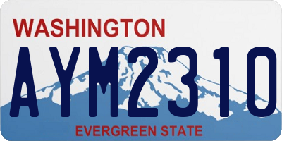 WA license plate AYM2310