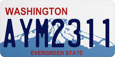 WA license plate AYM2311