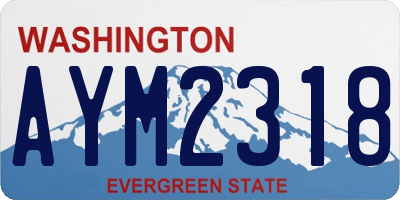 WA license plate AYM2318