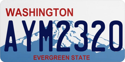 WA license plate AYM2320