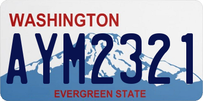 WA license plate AYM2321