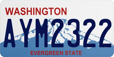 WA license plate AYM2322