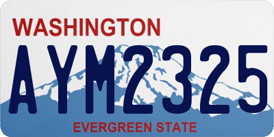 WA license plate AYM2325