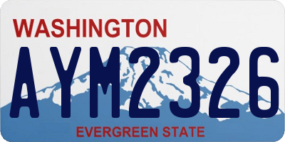 WA license plate AYM2326