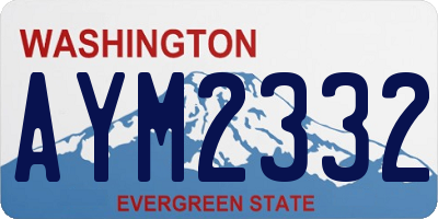 WA license plate AYM2332