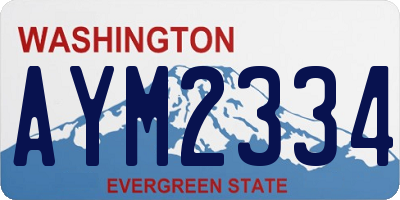 WA license plate AYM2334