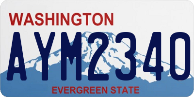 WA license plate AYM2340