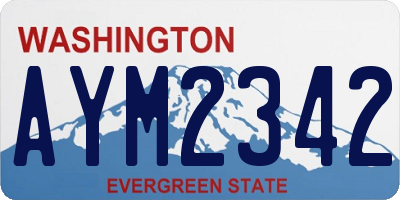 WA license plate AYM2342