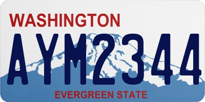 WA license plate AYM2344