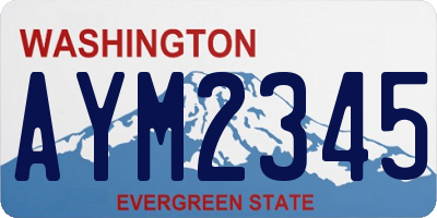 WA license plate AYM2345