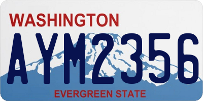 WA license plate AYM2356