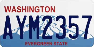 WA license plate AYM2357