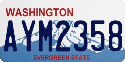 WA license plate AYM2358