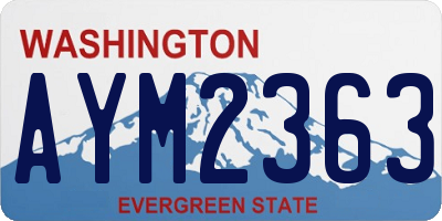 WA license plate AYM2363