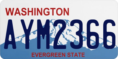 WA license plate AYM2366
