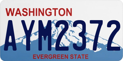 WA license plate AYM2372