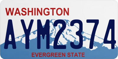 WA license plate AYM2374