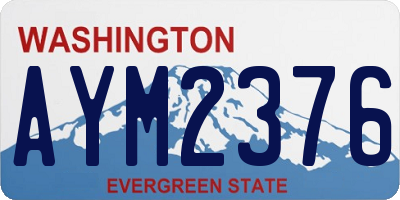 WA license plate AYM2376