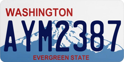 WA license plate AYM2387