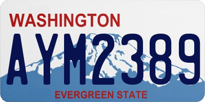 WA license plate AYM2389