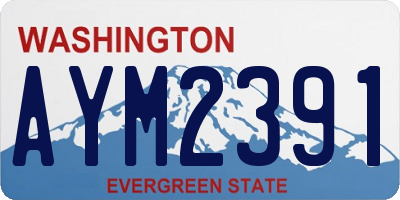 WA license plate AYM2391