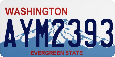 WA license plate AYM2393