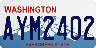 WA license plate AYM2402