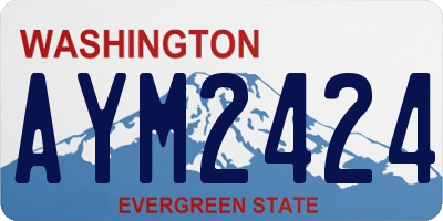 WA license plate AYM2424