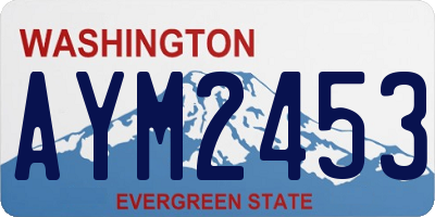 WA license plate AYM2453