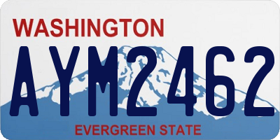 WA license plate AYM2462