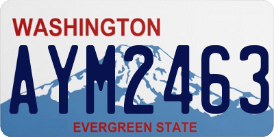 WA license plate AYM2463