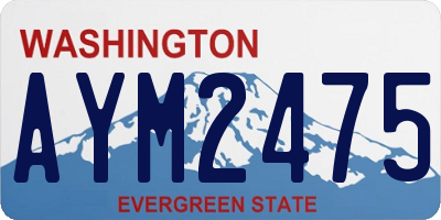 WA license plate AYM2475