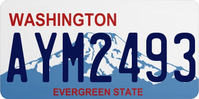 WA license plate AYM2493