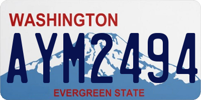 WA license plate AYM2494