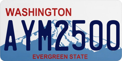 WA license plate AYM2500
