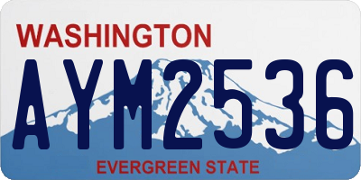 WA license plate AYM2536