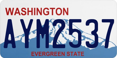 WA license plate AYM2537